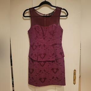 Burgundy peplum dress